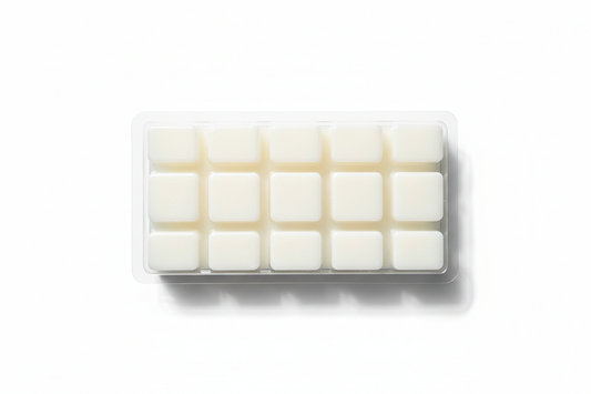 white wax melts in clear tray